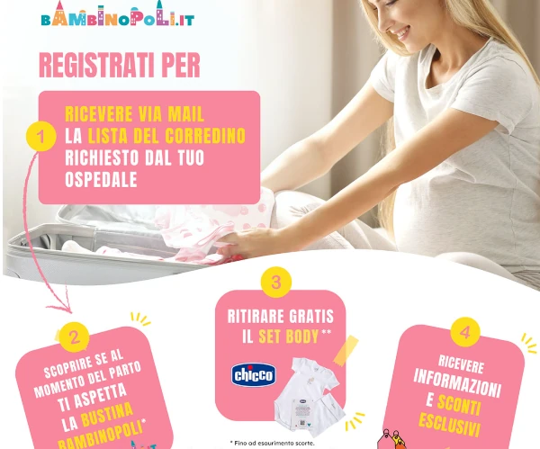 Ritira gratis il set body Chicco